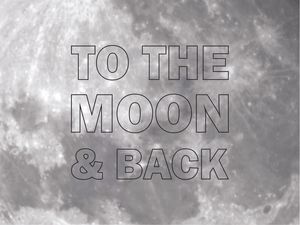 THE MOON & BACK LETRAS CONTORNO PRETO