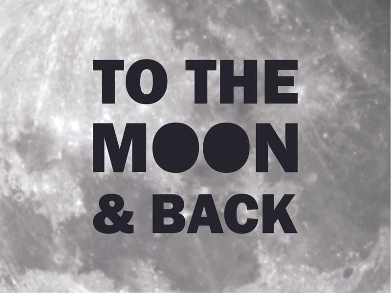 THE MOON & BACK LETRAS PRETA