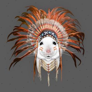 ORANGE FEATHER MOUSE
