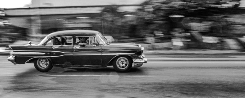 OLD CAR - BLACK - HAVANA/CUBA