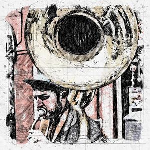 NEW ORLEANS JAZZ SKETCH TROMBONE