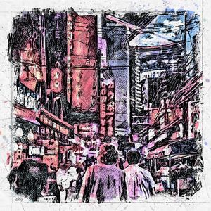 BANGKOK AT NIGHT SKETCH