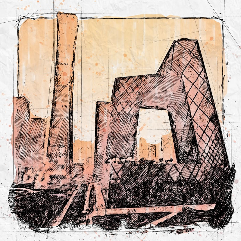 BEIJING FOG CHINA SURREAL SKETCH