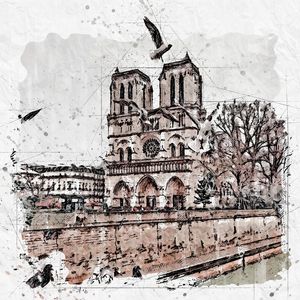 PARIS NOTRE DAME SKETCH