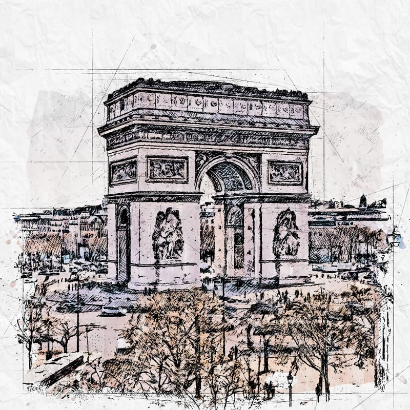 PARIS ARCO DO TRIUNFO SKETCH