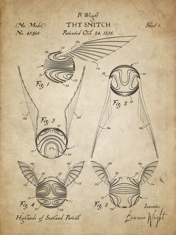 THE SNITCH PATENT POSTER - SEPIA