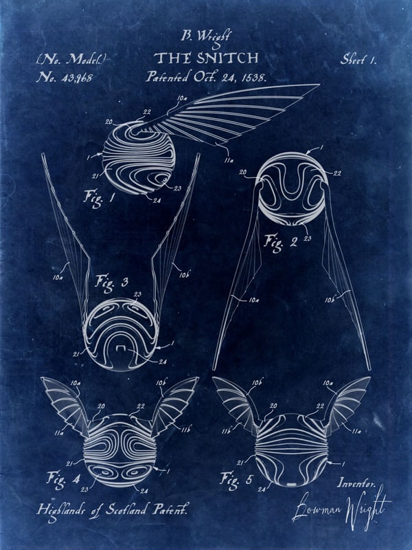 THE SNITCH PATENT POSTER - AZUL