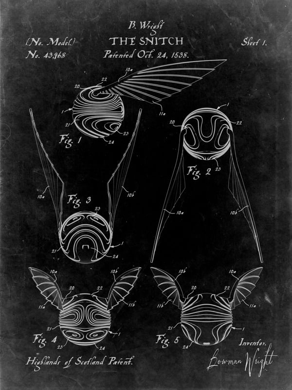 THE SNITCH PATENT POSTER - PRETO