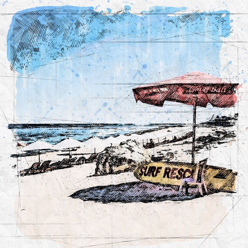 BALI SURF BEACH SKETCH - INDONESIA