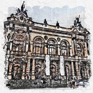 TEATRO MUNICIPAL SP SKETCH EXTERIOR