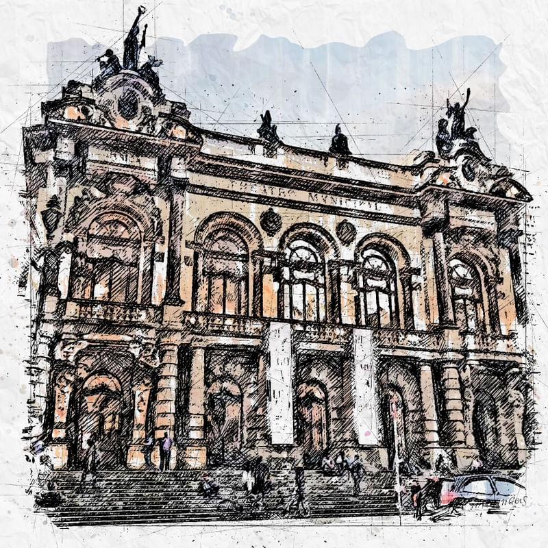 TEATRO MUNICIPAL SP SKETCH EXTERIOR