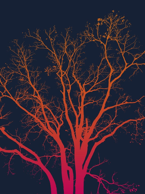 ÁRVORE EM FUNDO AZUL