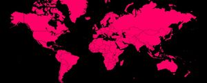 MAPA MUNDI PAÍSES VERMELHO INTENSO FUNDO PRETO
