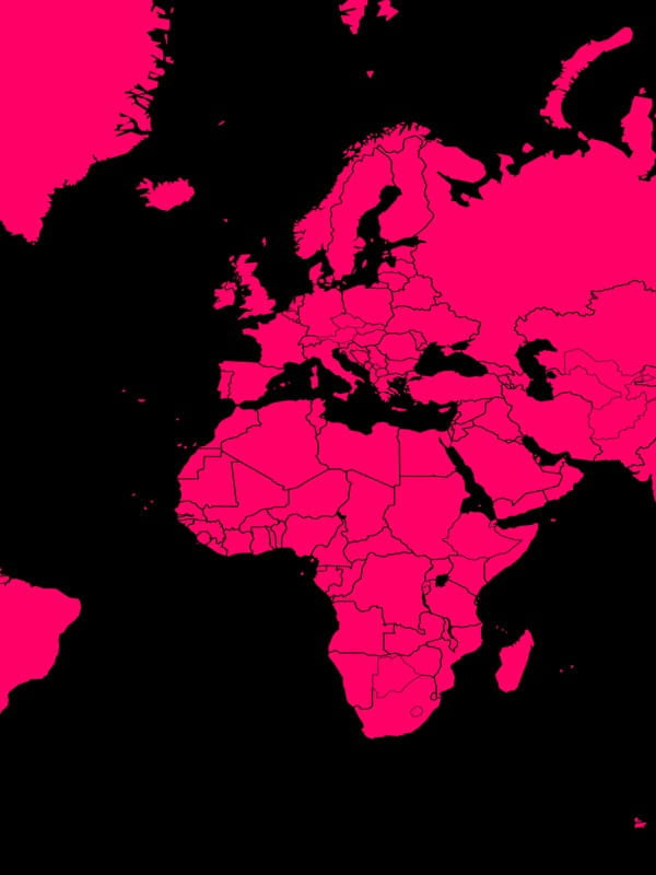 MAPA MUNDI VERMELHO INTENSO FUNDO PRETO PARTE 2 DE 3