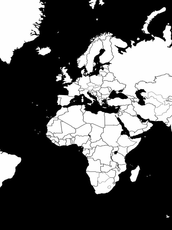 MAPA MUNDI BRANCO FUNDO PRETO PARTE 2 DE 3