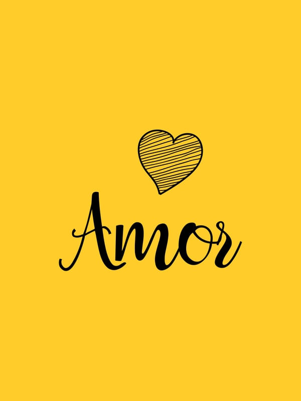 AMOR FUNDO AMARELO CORAÇÃO PRETO