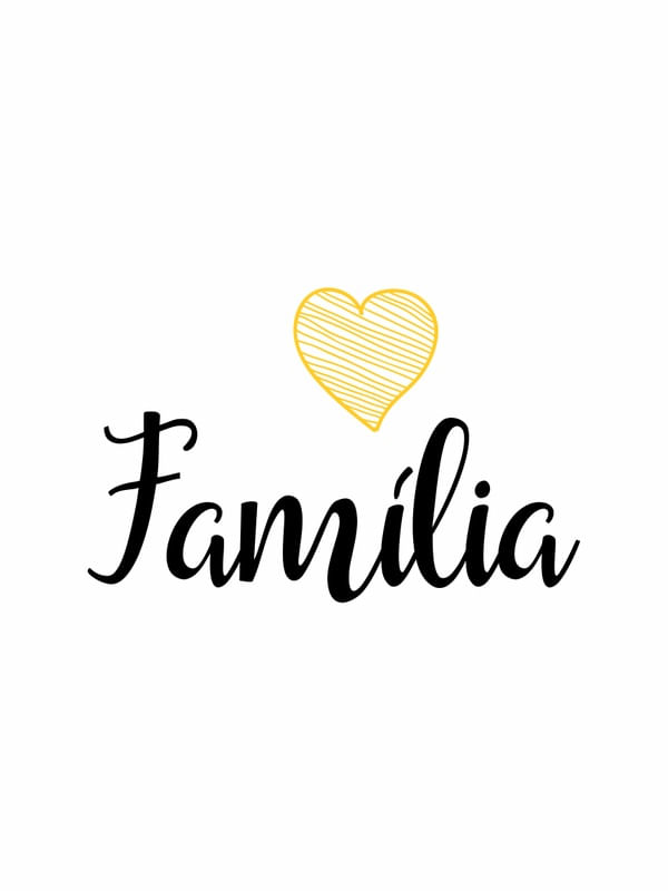 FAMÍLIA FUNDO BRANCO CORAÇÃO AMARELO