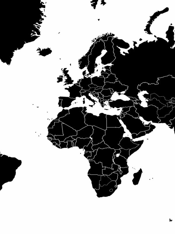 MAPA MUNDI PRETO FUNDO BRANCO PARTE 2 DE 3