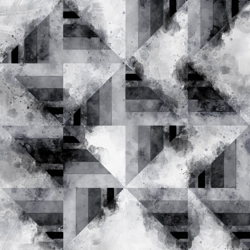 ABSTRATO ESTUDOS GEOMETRICOS MONOCROMATICO