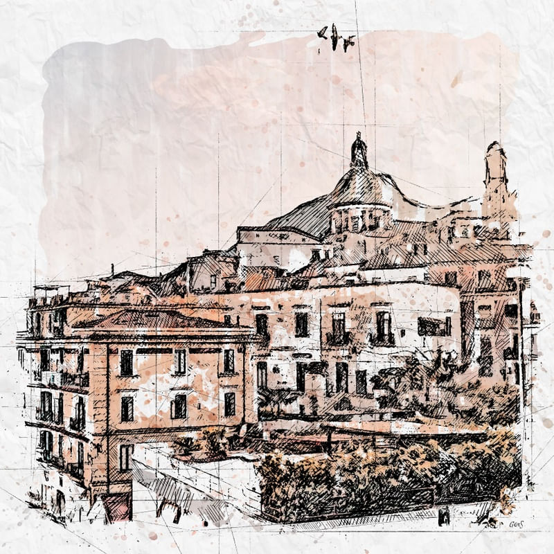 VIETRI SUL MARE SKETCH - COSTA AMALFITANA ITALIA