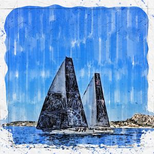 VELEIROS REGATA SKETCH AQUARELA
