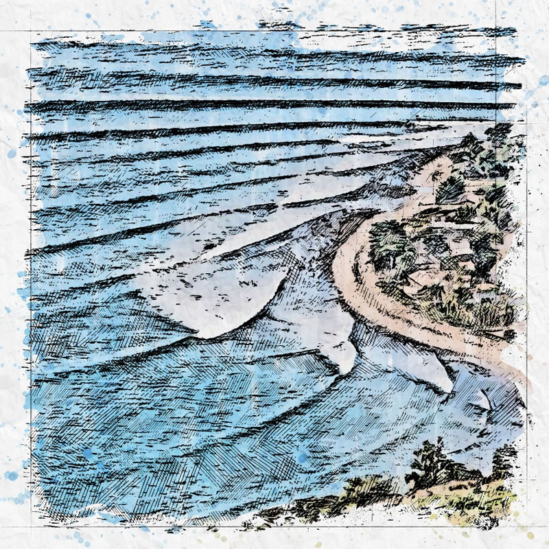 RINCON SURF POINT CALIFORNIA SKETCH