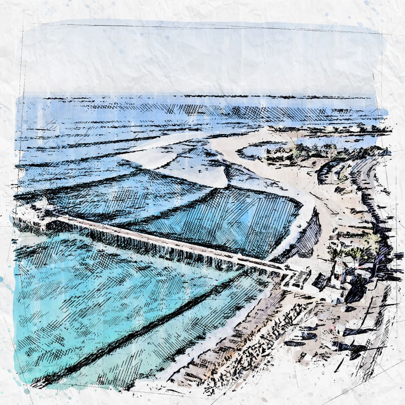 MALIBU SURF POINT CALIFORNIA SKETCH