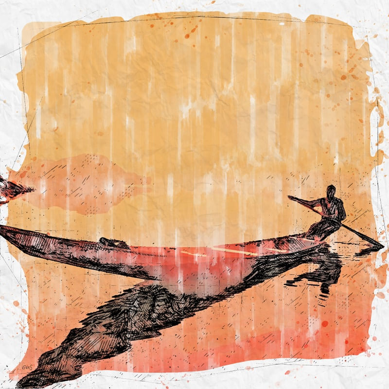 CANOA GOLDEN HOUR SKETCH AQUARELA