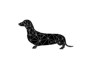 CACHORRO GEOMÉTRICO - DACHSHUND PRETO