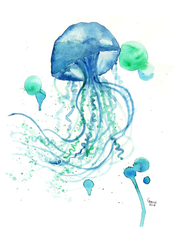 AGUA-VIVA AQUARELA
