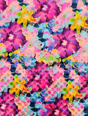 DARK FLORAL HALFTONE