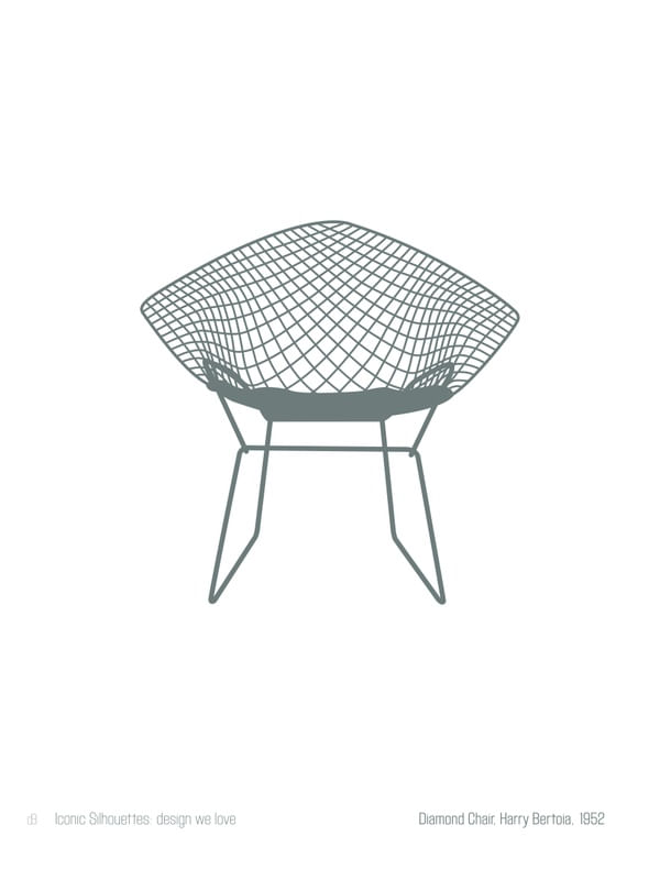ICONIC SILHOUETTES. DESIGN WE LOVE - DIAMOND CHAIR, HARRY BERTOIA-CINZA