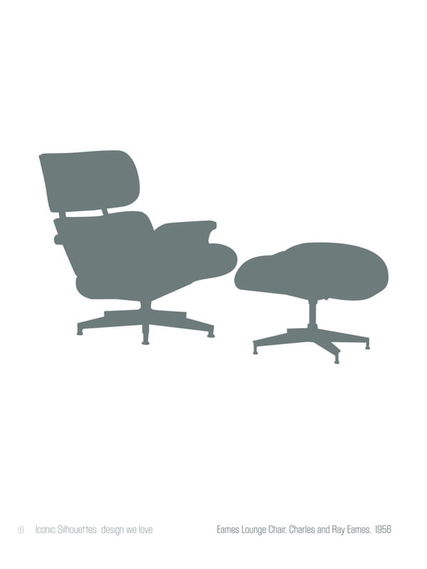 ICONIC SILHOUETTES. DESIGN WE LOVE - EAMES LOUNGE CHAIR, CHARLES AND RAY EAMES-CINZA