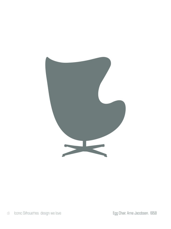 ICONIC SILHOUETTES. DESIGN WE LOVE - EGG CHAIR, ARNE JACOBSEN-CINZA