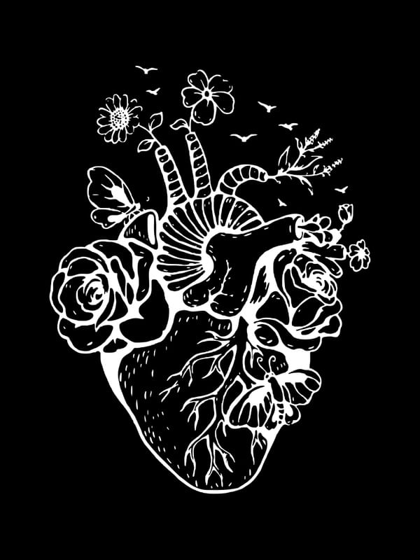 HAPPY HEART ANATOMY FUNDO PRETO