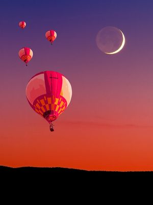 BALONISMO AO LUAR DO PÔR DO SOL