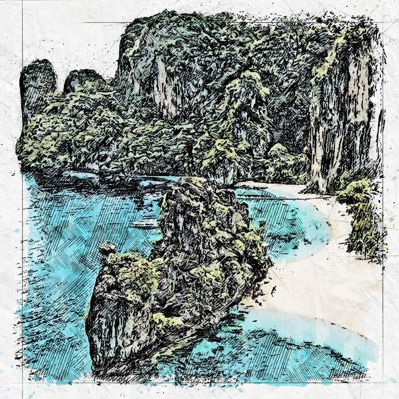 MAR AZUL TAILANDIA SKETCH