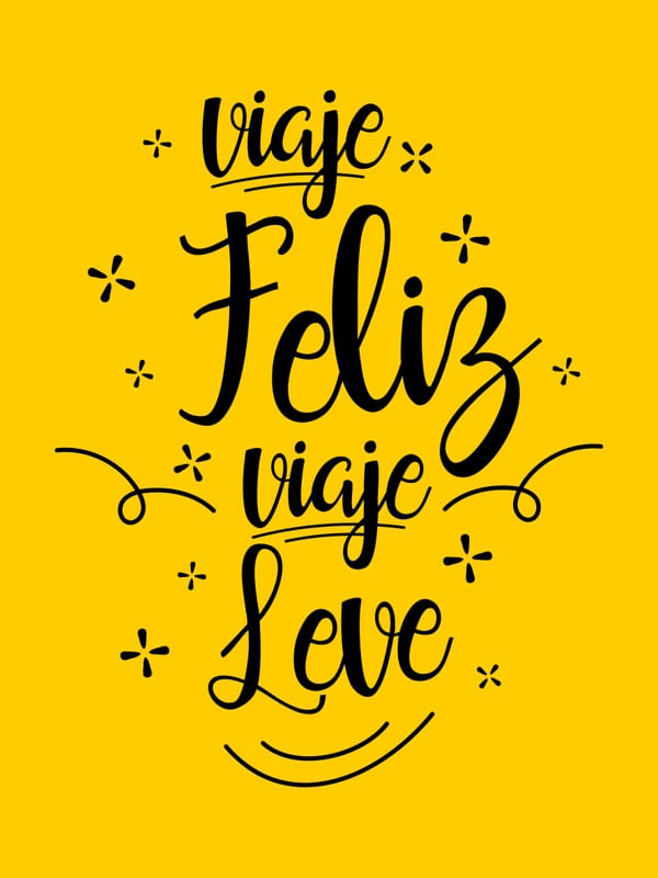 VIAJE FELIZ VIAJE LEVE AMARELO OURO