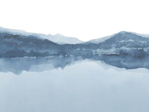 HORIZONTE TRANQUILO EN TONOS DE AZUL - PAISAJE