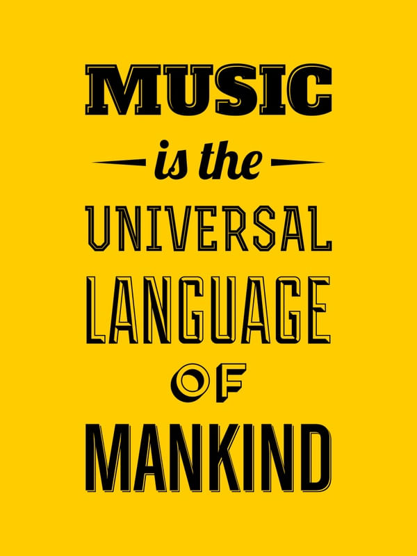 MUSIC IS THE UNIVERSAL LANGUAGE AMARELO OURO