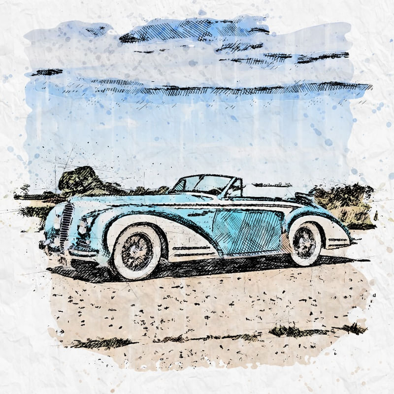 1948 DELAHAYE SKETCH AUTO CLASSICOS