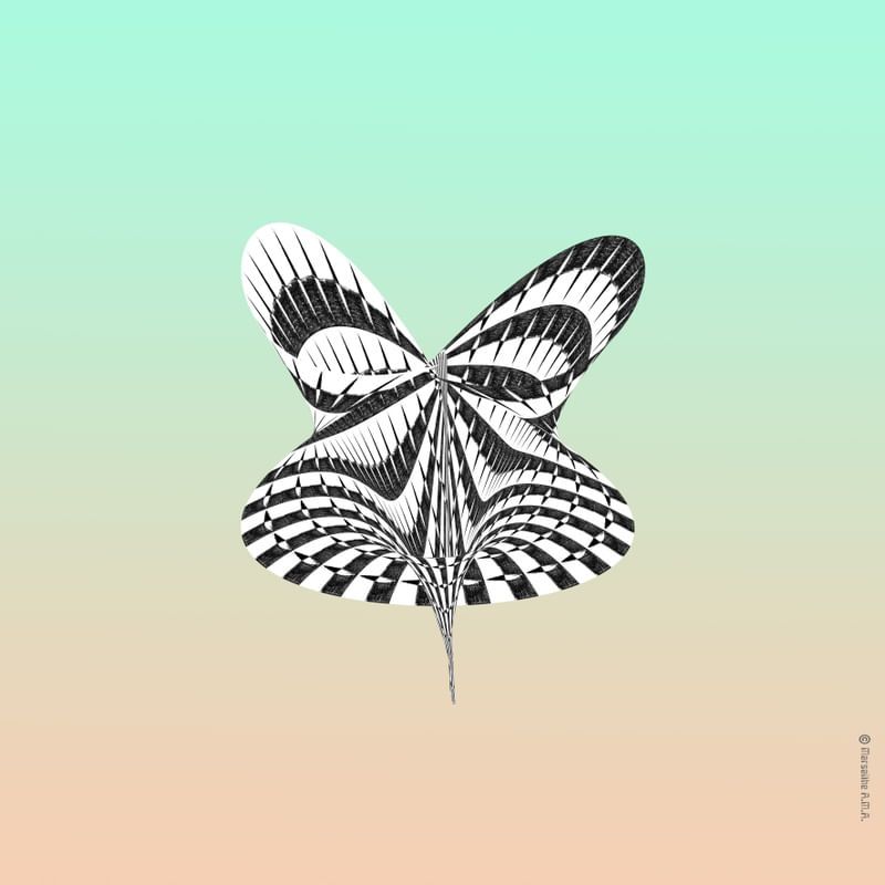 BORBOLETA SOB AREIA ROSA