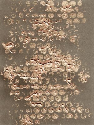 BLOTS AND DOTS 2, GOLD TAN TAUPE