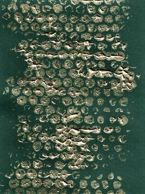 BLOTS AND DOTS 1, GOLD GREEN