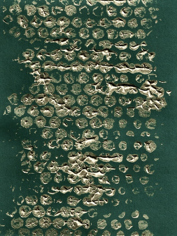 BLOTS AND DOTS 1, GOLD GREEN