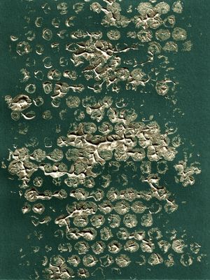 BLOTS AND DOTS 2, GOLD GREEN