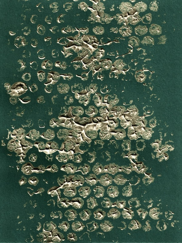 BLOTS AND DOTS 2, GOLD GREEN
