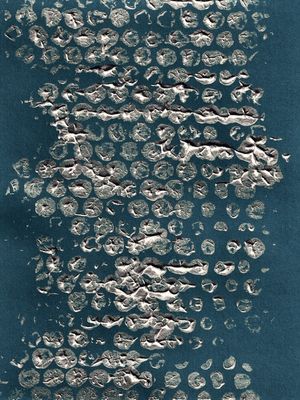 BLOTS AND DOTS 1, SILVER DARK TEAL