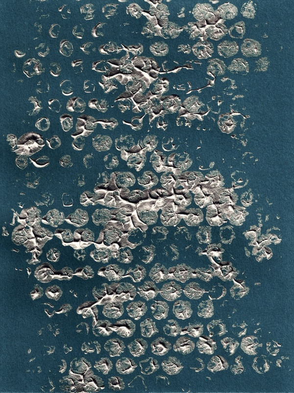 BLOTS AND DOTS 2, SILVER DARK TEAL