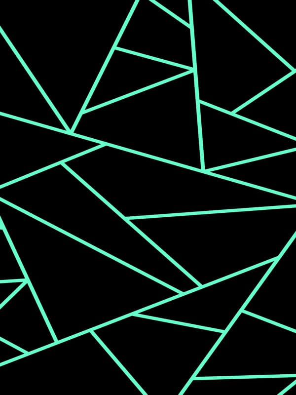 MOSAICO GEOMÉTRICO LINHAS VERDE TURQUESA FUNDO PRETO